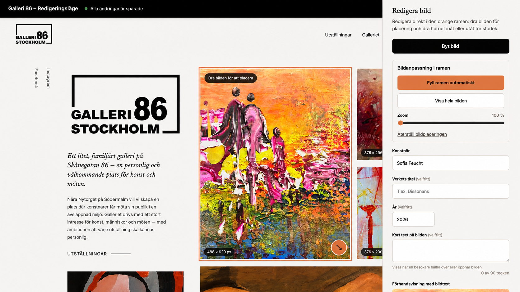 Galleri86 – administrationsläge
