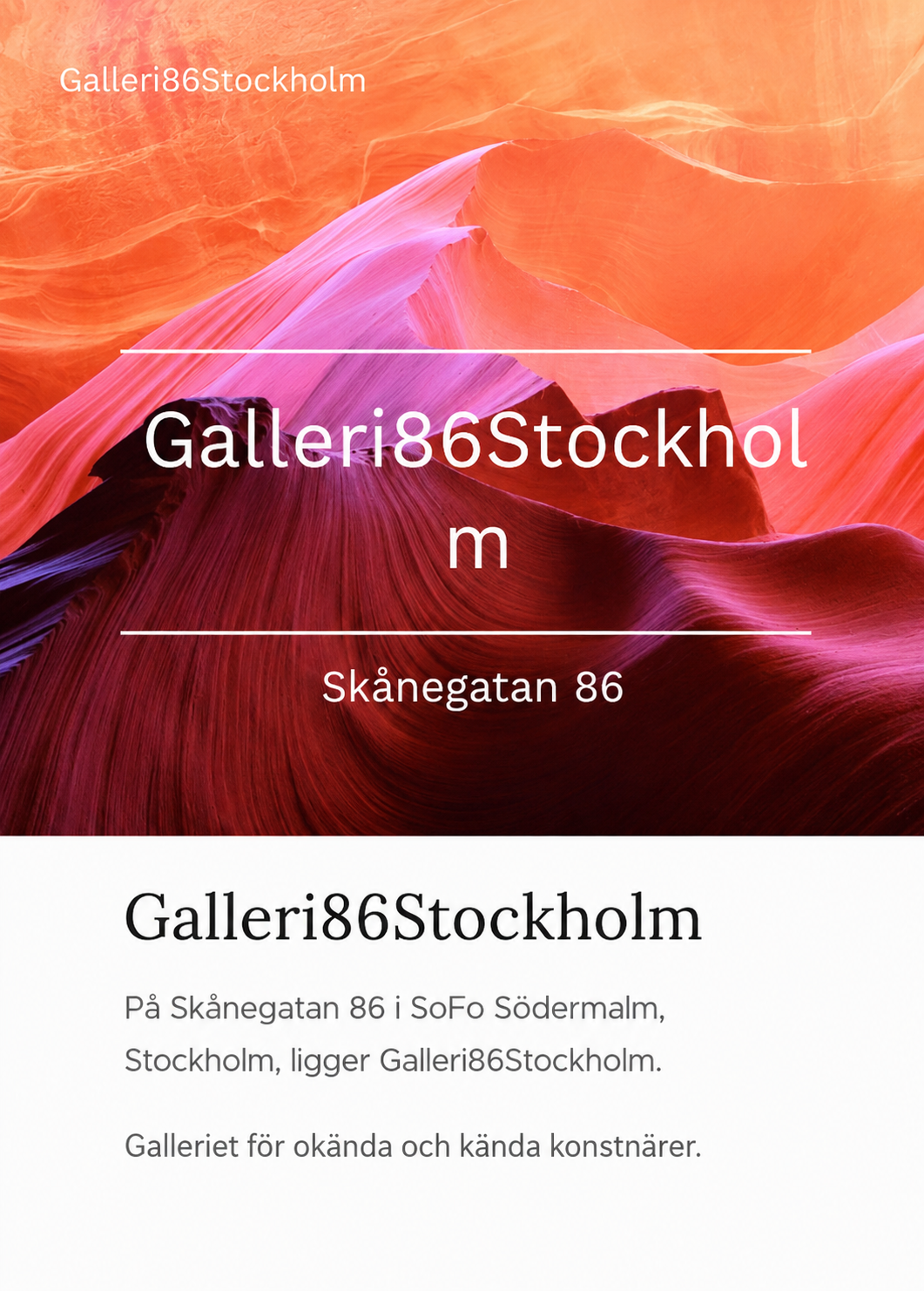 Gamla Galleri86-sidan – mobil